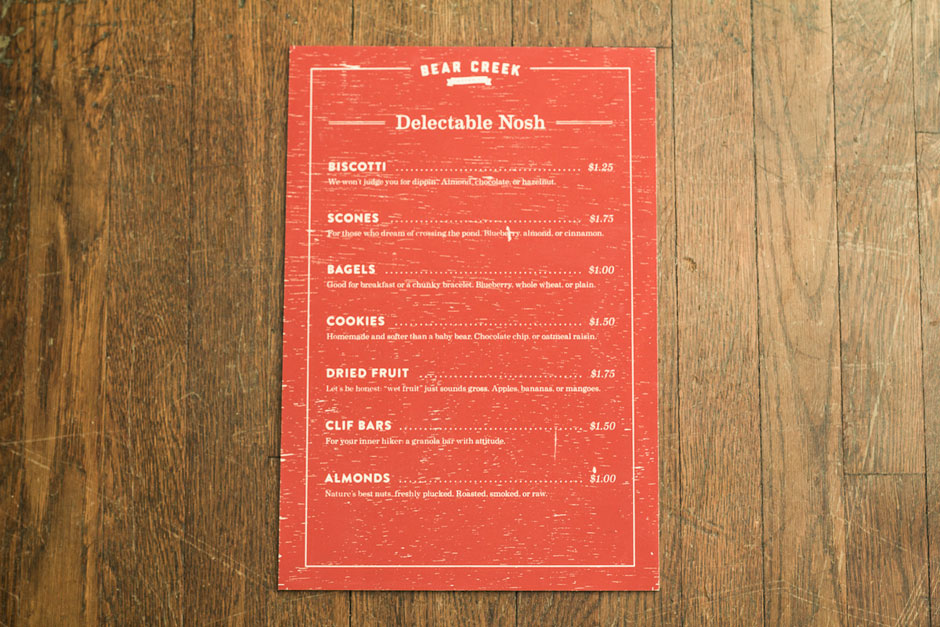 Bear Creek Menu 3